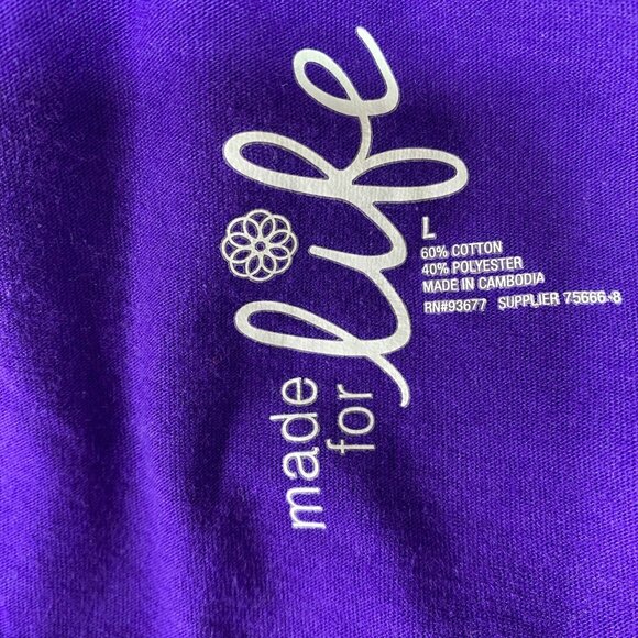 Made For Life T-shirt Purple Graphic Front Size Large - Picture 4 of 5